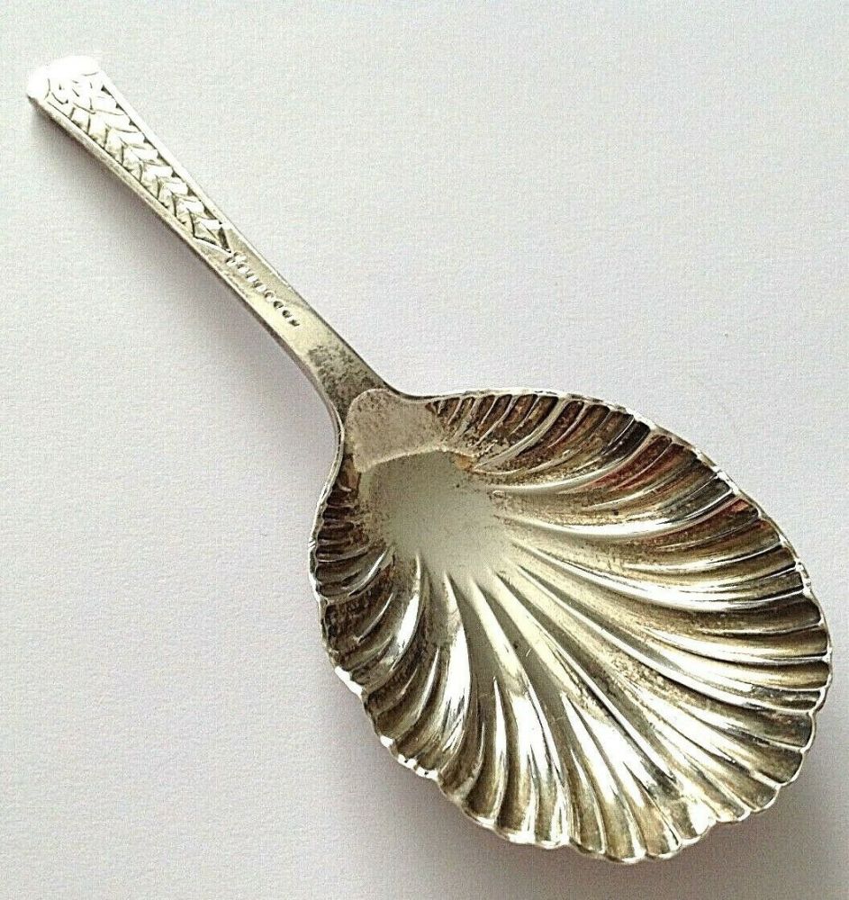 Antique sterling silver caddy spoon hallmarked London 1881 George William A