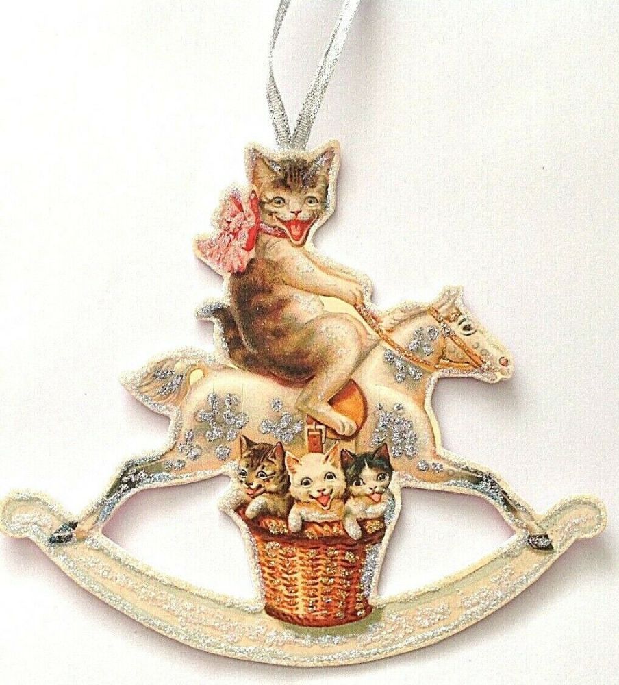 Antique Victorian style Christmas tree decoration Hand made artisan glitter