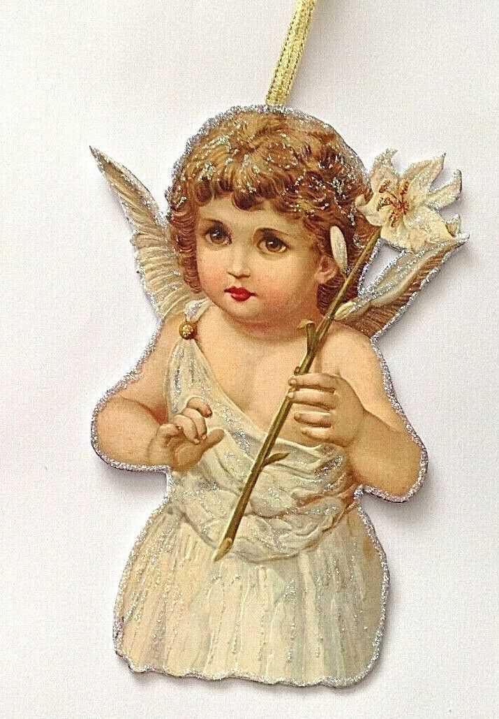 Antique Victorian style Christmas tree decoration Hand made artisan glitter