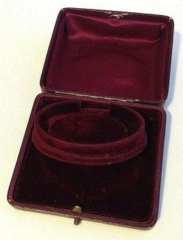 Antique jewellery display box bracelet bangle plum velvet