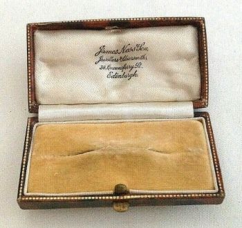 Antique Victorian brooch pin display box James Ness & Son Edinburgh