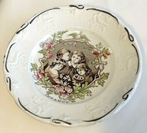 Antique china ceramic Victorian children's nursery plate porcelain Doctor