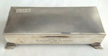 Silver Art Deco box Chester 1935