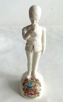 Antique WW1 crested china Bugler Boy crest for Cheadle