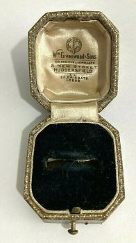 Antique ring display box W Greenwood & Sons Huddersfield Leeds