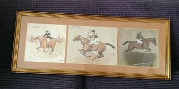 3 Snaffles horse riding hunting prints framed