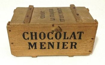 Antique novelty miniature chocolate box miniature wood packing case advertising
