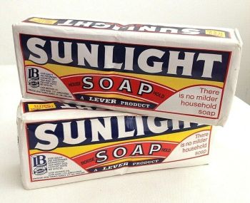 Vintage packaging advertising Sunlight soap x 2