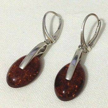 Vintage sterling silver Baltic amber earrings marked 925 super quality 