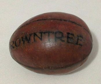 Antique advertising Rowntree chocolate sweets novelty rugby ball tin 