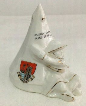Antique rare crested china Blighty is the place for me Scarborough WW1
