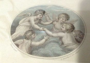 Antique Georgian print cherubs F Bartolozzi c1791