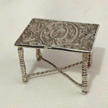 Antique sterling silver miniature table hallmarks 1889 Chester Dutch Import 