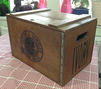 Vintage advertising Procter & Gamble Ivory soap wooden storage box