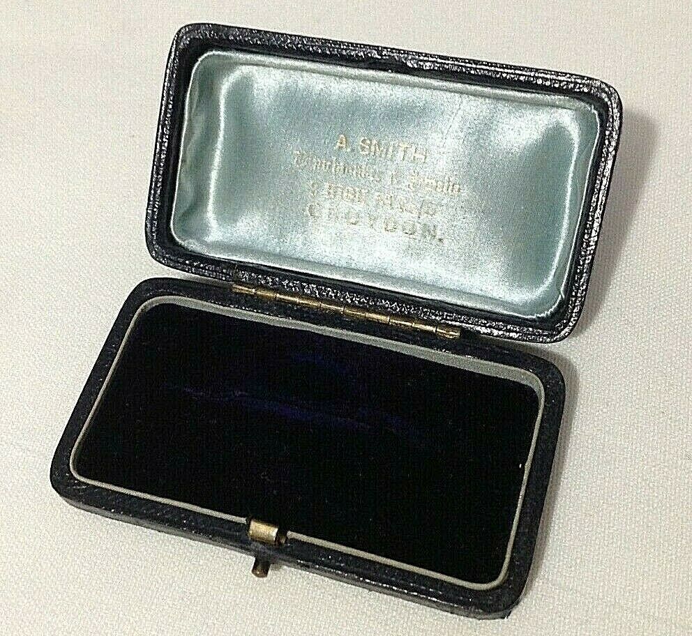 Antique blue velvet jewellery display box bracelet bangle Edwin M Seddon Ye