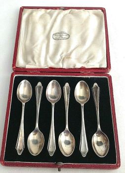 Antique Art Deco tea spoons A1 James Walker boxed
