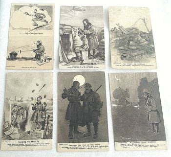 Bruce Bairnsfather Fragments of France postcards postcard x 6 WW1 interest
