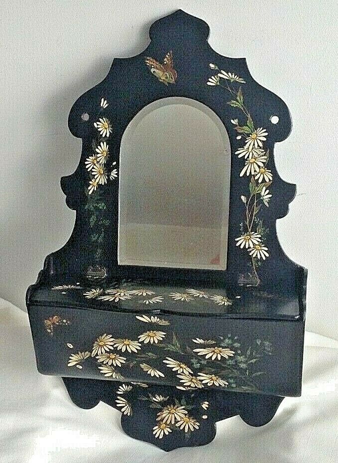 Antique carved wood gilded decorative rococo wall bracket shelf