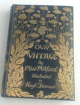 Antique book 1893 Our Village Miss Mitford Art Nouveau cover