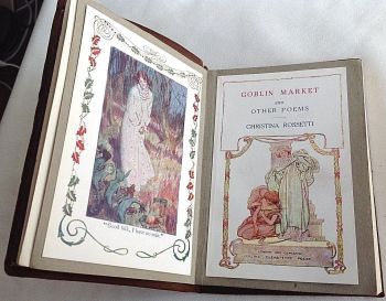 Antique Victorian 1890 suede bound pocket size Goblin Market C Rossetti