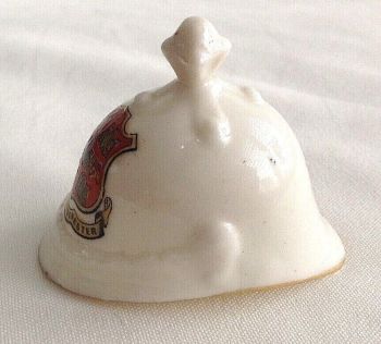 Antique WW1 crested china model of a Pith helmet crest city of Winchester