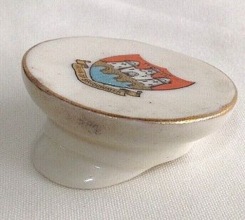 Antique WW1 crested china model of an officer's hat crest Bridgewater