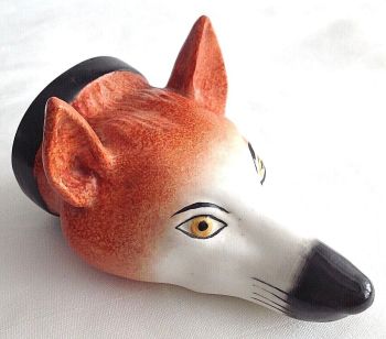 Antique Staffordshire fox stirrup cup early 20th century