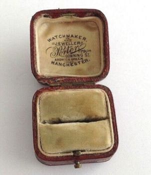 Antique jewellery ring display box Porter Manchester