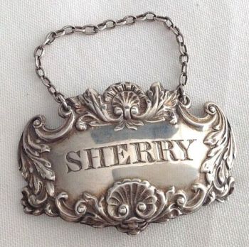 Antique Sterling silver Sherry label hallmarked Birmingham 1816 Georgian