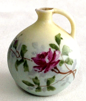 Antique miniature dollhouse jug in the worcester style hand painted roses