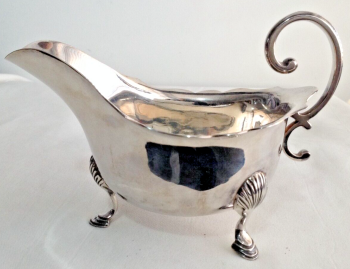 Antique silver plate gravy or sauce boat by Nathaniel Smith & Co
