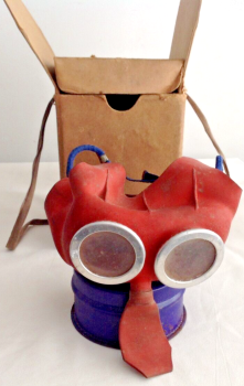 Antique WW11 WW2 Mickey Mouse child's gas mask in box