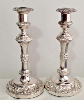 Antique Victorian large pair of silver plate Candlesticks