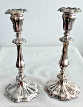 Antique Elegant Victorian silver plated candlesticks