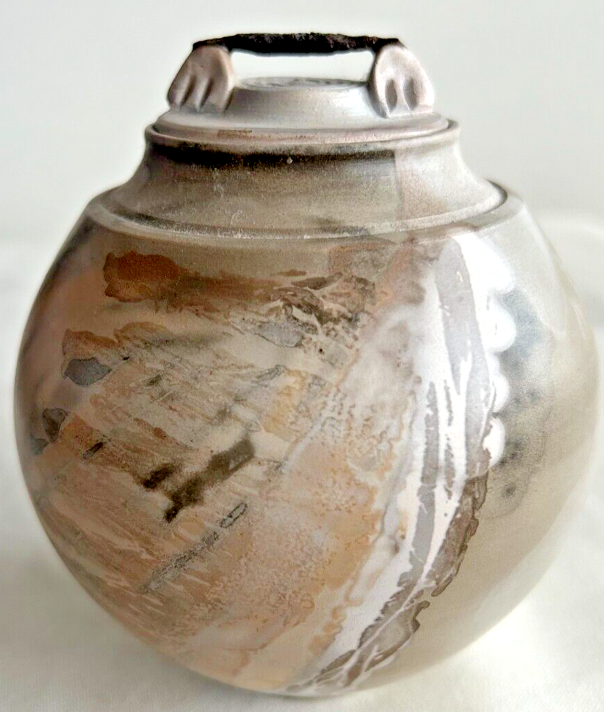 Signed Billy Adams studio pottery stoneware sculptural landscape bowl pot