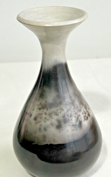 Ash smoke & fire Signed Kati Vamos studio pottery Raku vase beautiful & unique