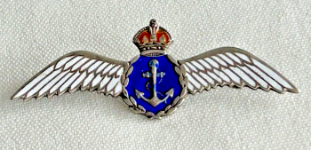 Antique WW1 WW2 sterling silver enamel Sweetheart brooch pin Pilot Wings