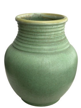 Vintage hand thrown large green pottery pot lovely colour and style