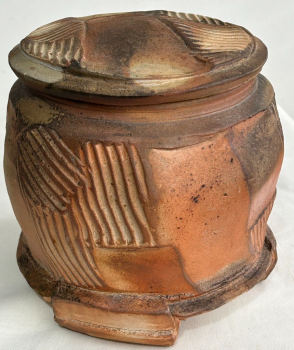 Studio Pot pottery Signed Roz Herrin from La Borne storage box sandstone