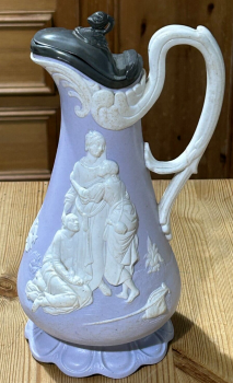 Antique Victorian embossed jug Samuel Alcock Naomi & her Daughters in law