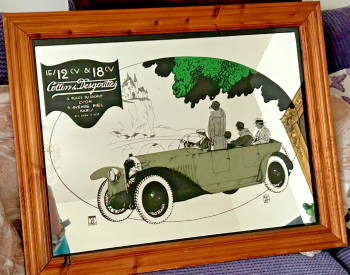 Vintage advertising Art Deco Car Flapper 1920S Vogue Style mirror French