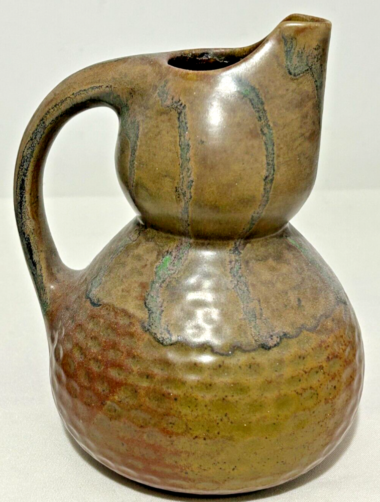 Vintage studio pottery pot Norway or Scandinavian fantastic glaze