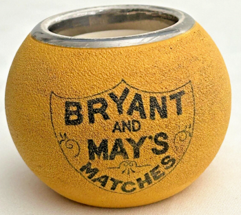 Antique Advertising Bryant & May Match Striker pot Carlton Ware smoking related