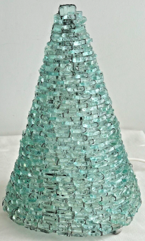 A Vintage ice glass 1960s pyramid lamp incredible design