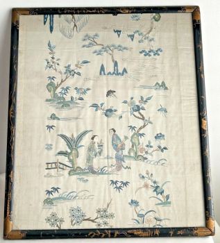 Antique Chinese embroidery Lacquer frame