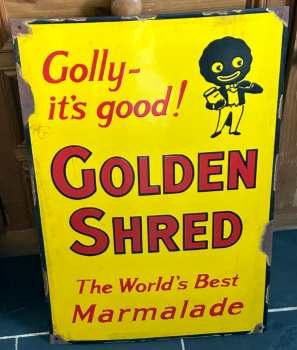 Vintage enamel sign Golden Shred Marmalade