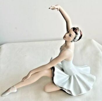 Vintage Royal Dux Ballerina seated figure ceramic figurine