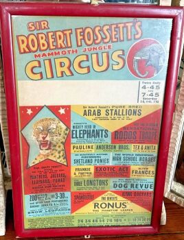 A Vintage original Robert Fossetts advertising Circus poster in frame