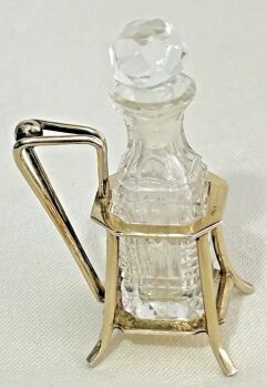 Antique Victorian perfume scent bottle silver hallmark 1896 novelty miniature