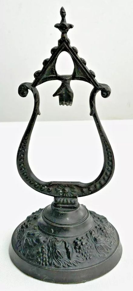 Rare antique bronze angel wings pocket watch stand French Depose